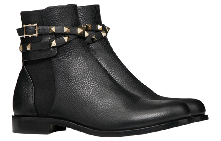 (W) Valentino Rockstud Ankle Boot 'Black Grain Calfskin' 圖 2