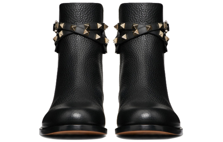 (W) Valentino Rockstud Ankle Boot 'Black Grain Calfskin' 圖 3