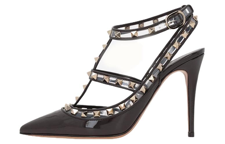 (W) Valentino Rockstud Ankle Strap 'Brown'