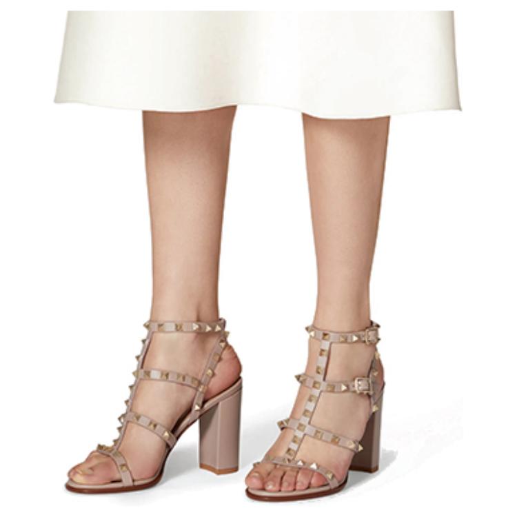 (W) Valentino Rockstud Ankle Strap 'Nude' 圖 5