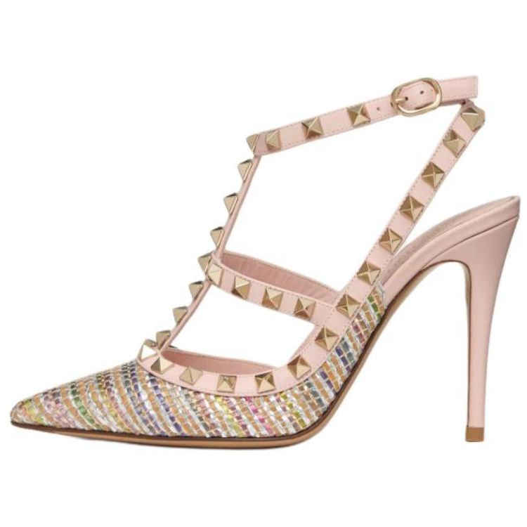 (W) Valentino Rockstud Ankle Strap 'Pink'