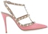(W) Valentino Rockstud Pam Kasut Tumit 'Merah Jambu' YW2S0393VODYU7