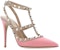 (W) Valentino Rockstud Pam Kasut Tumit 'Merah Jambu' YW2S0393VODYU7