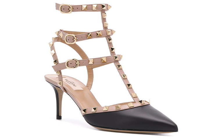 Shop (W) Valentino Sandalia Rockstud con Correa al Tobillo 'Negro' RW2S0375VODN91
