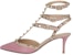(W) Valentino Rockstud Sandal Tapak Buku Lali 'Merah Jambu' VW0S0375VODN22