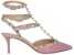 (W) Valentino Rockstud Sandal Tapak Buku Lali 'Merah Jambu' VW0S0375VODN22