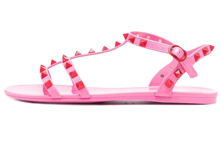 (Women) Valentino Rockstud Ankle Strap Sandals 'Pink' XW2S0H38TPJ245