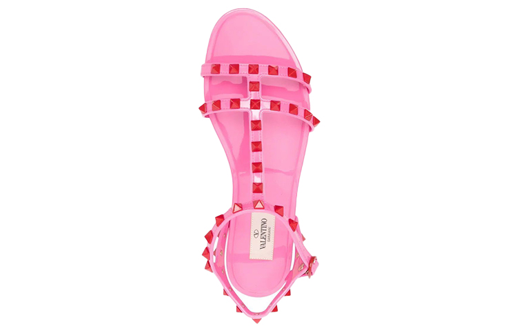 Shop (Women) Valentino Rockstud Ankle Strap Sandals 'Pink' XW2S0H38TPJ245