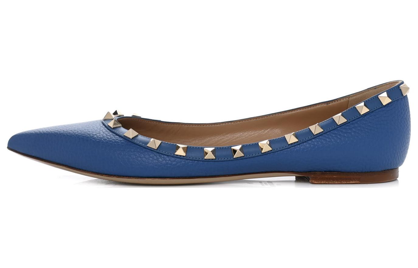 (W) Valentino Rockstud Ballet Flat 'Navy Blue'