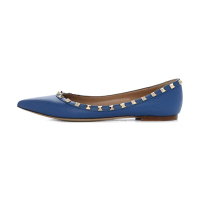 (W) Valentino Rockstud Ballet Flat 'Navy Blue'