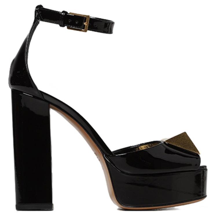 Order (W) Valentino Sandalia Tacón Bloque Rockstud 'Negro' 1W2S0EA3LAF0NO