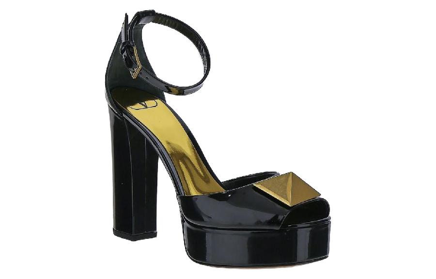 Lookbook (W) Valentino Sandalia Tacón Bloque Rockstud 'Negro' 1W2S0EA3LAF0NO