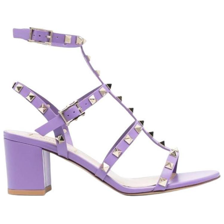 (W) Valentino Rockstud Block Heel Sandal 'Purple' 圖 2