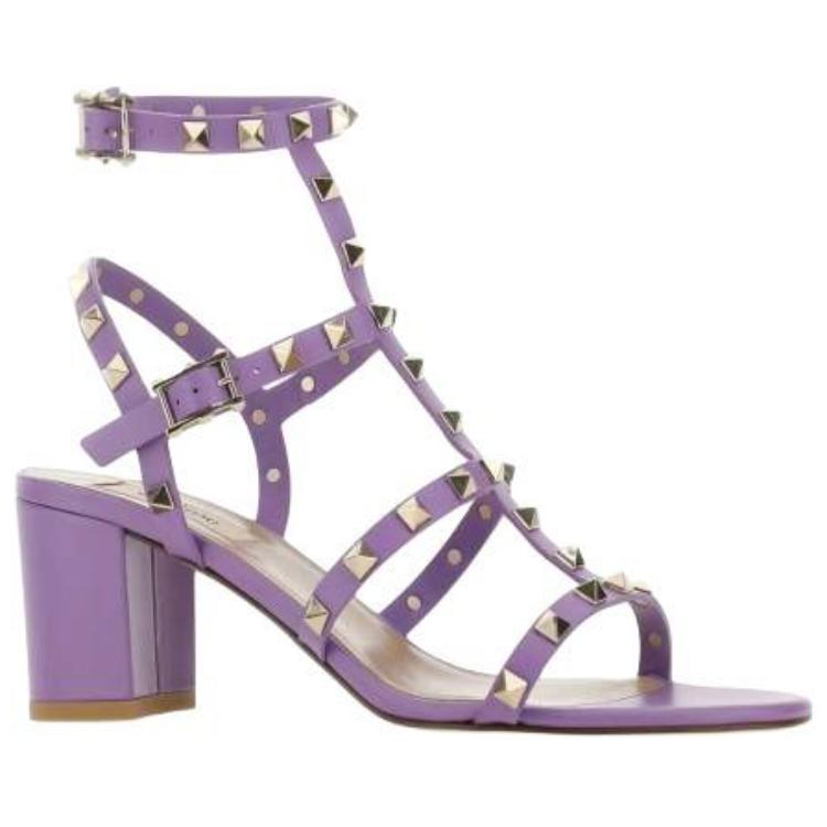 (W) Valentino Rockstud Block Heel Sandal 'Purple' 圖 3