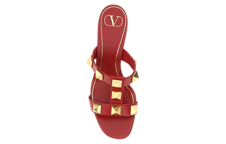 (W) Valentino Rockstud Block Heel Sandal 'Red' 圖 5