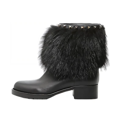 (W) Valentino Rockstud Boots 'Black Moto Stud'
