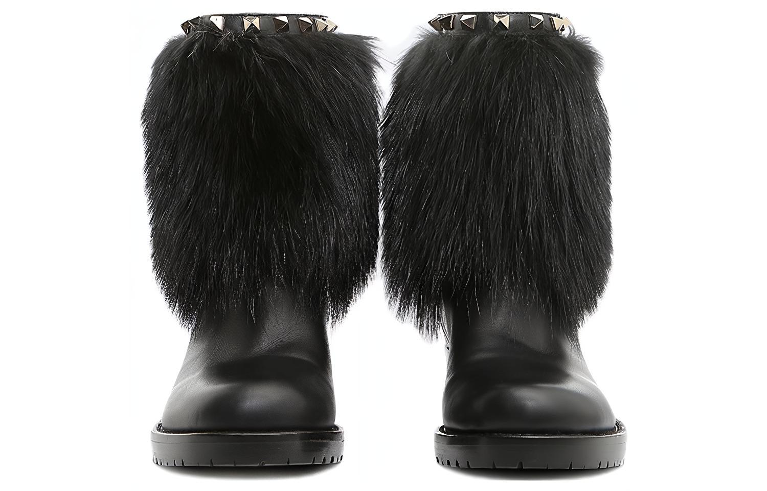 (W) Valentino Rockstud Boots 'Black Moto Stud' 圖 3