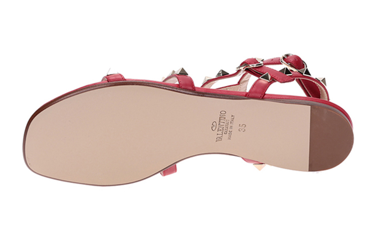 (W) Valentino Rockstud Caged Flat Sandal 'Red' 圖 6