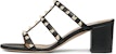 (W) Valentino Rockstud Calfskin 'Sandal Tumit Hitam Studded Terbuka' ZW2S0C47VOD0NO