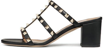 (Women) Valentino Rockstud Calfskin 'Black Studded Open-Toe Sandal' ZW2S0C47VOD0NO (Women) Valentino Rockstud Calfskin 'Black Studded Open-Toe Sandal' ZW2S0C47VOD0NO