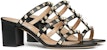 (W) Valentino Rockstud Calfskin 'Sandal Tumit Hitam Studded Terbuka' ZW2S0C47VOD0NO