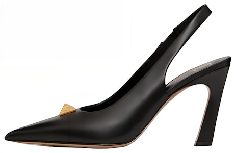 華倫天奴 羅馬鉚釘小牛皮露跟高跟鞋 女款 黑色 Buy 華倫天奴 羅馬鉚釘小牛皮露跟高跟鞋 女款 黑色