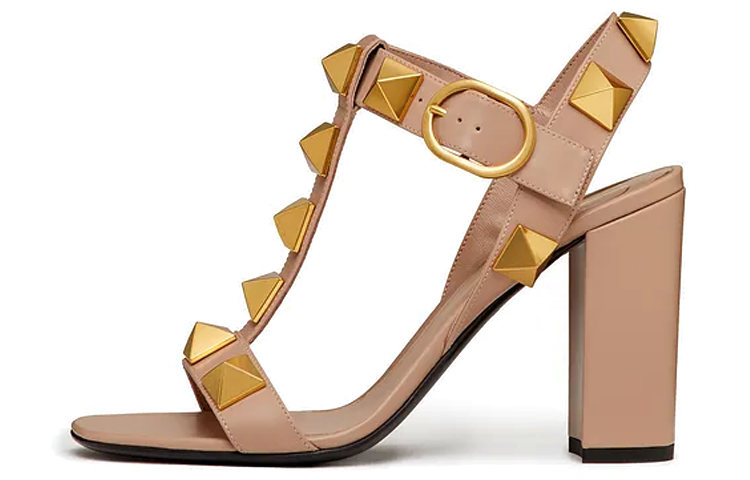 (W) Valentino Rockstud Calfskin Sandals 'Pink'