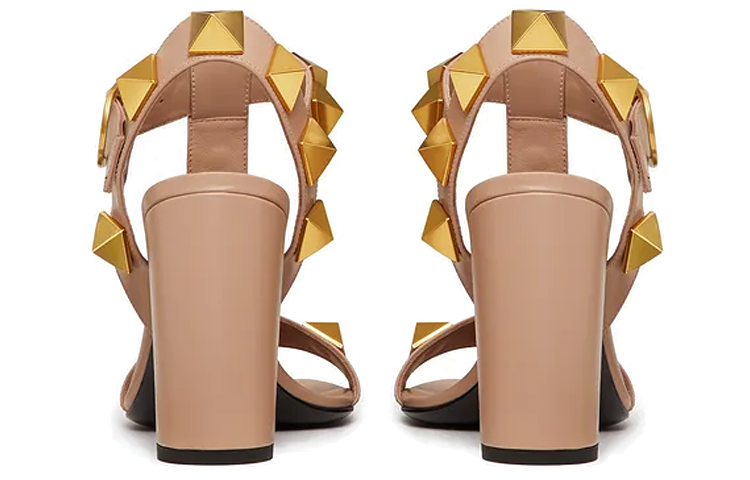 (W) Valentino Rockstud Calfskin Sandals 'Pink' 圖 4
