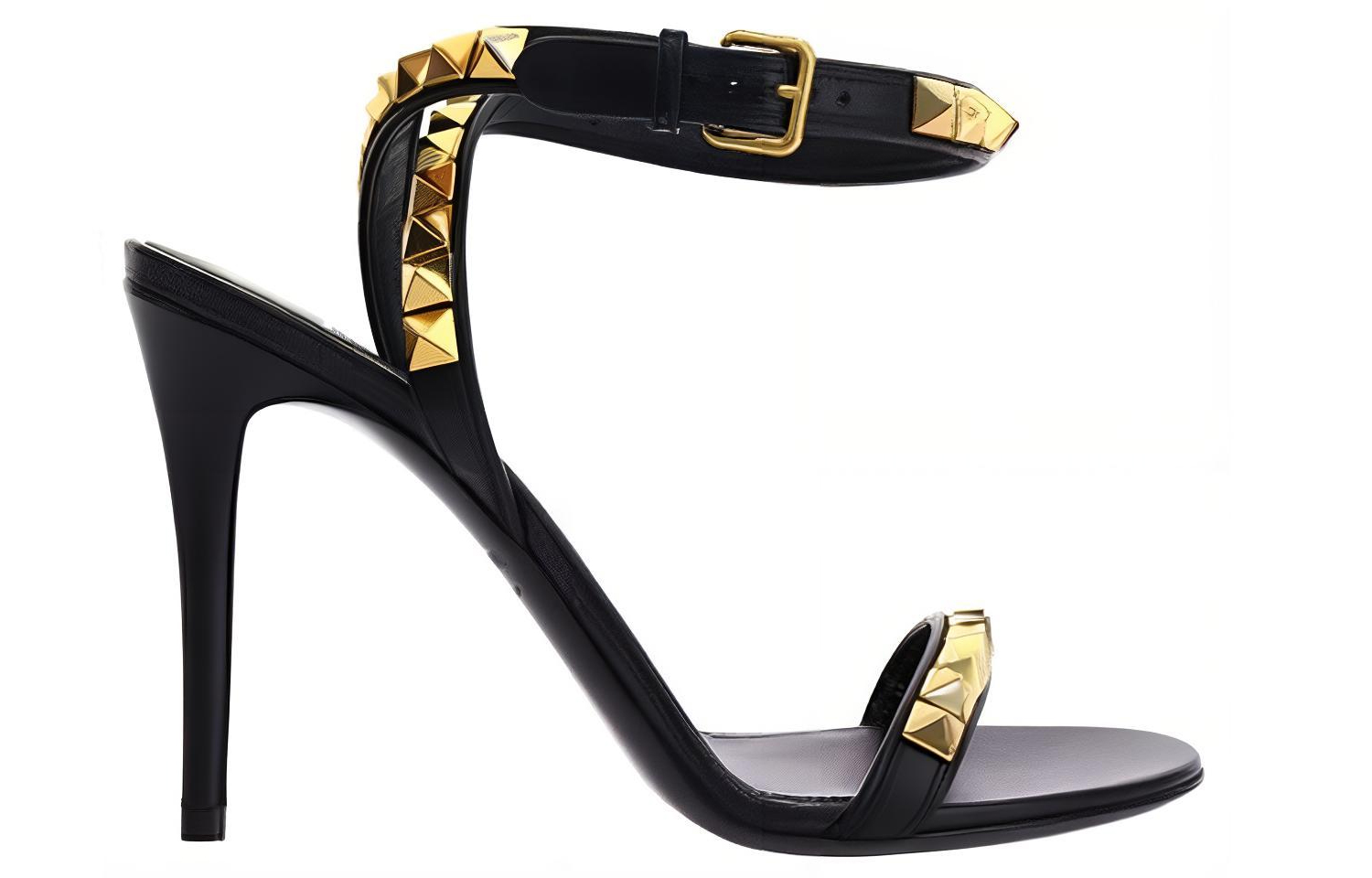 (W) Valentino Rockstud Fashion Sandal 'Black Leather' 圖 2