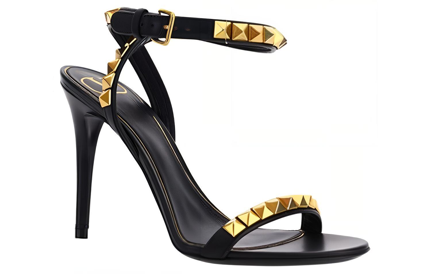 (W) Valentino Rockstud Fashion Sandal 'Black Leather' 圖 3