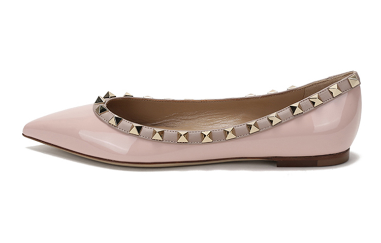 (W) Valentino Rockstud Flat 'Rose Pink'