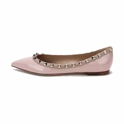 (W) Valentino Rockstud Flat 'Rose Pink'