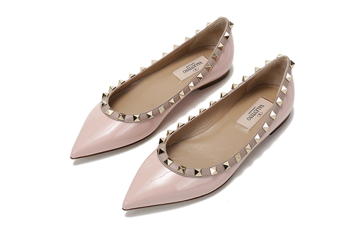 (W) Valentino Rockstud Flat 'Rose Pink' 圖 3