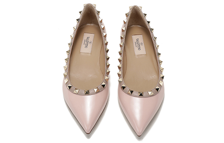 (W) Valentino Rockstud Flat 'Rose Pink' 圖 4