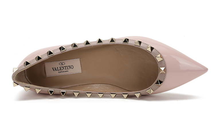 (W) Valentino Rockstud Flat 'Rose Pink' 圖 5