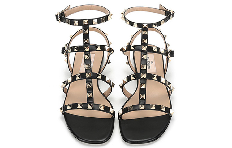 Shop (W) Sandalia Plana Valentino Rockstud 'Negra' VW2S0A05VOD0NO