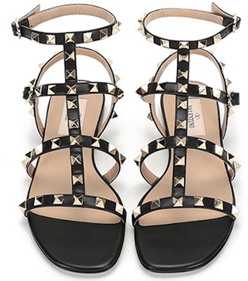 (W) Sandalia Plana Valentino Rockstud 'Negra' VW2S0A05VOD0NO Shop (W) Sandalia Plana Valentino Rockstud 'Negra' VW2S0A05VOD0NO