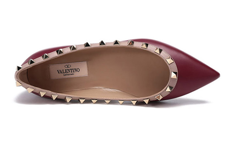 (W) Valentino Rockstud Flats 'Burgundy' 圖 5