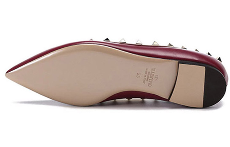 (W) Valentino Rockstud Flats 'Burgundy' 圖 6