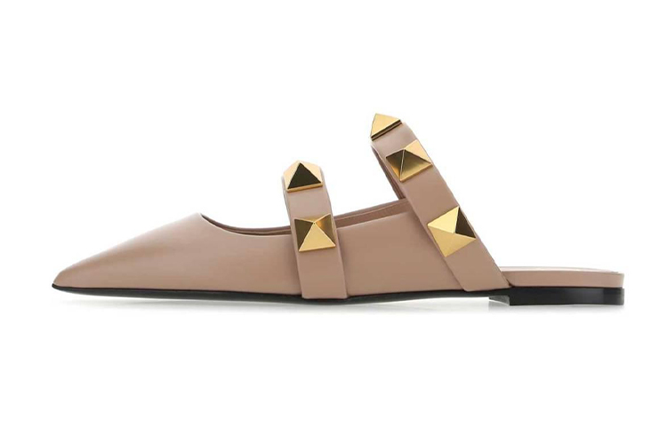 (W) Valentino Rockstud Flats 'Pink'