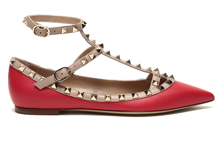 (W) Valentino Rockstud Flats 'Red' 圖 2