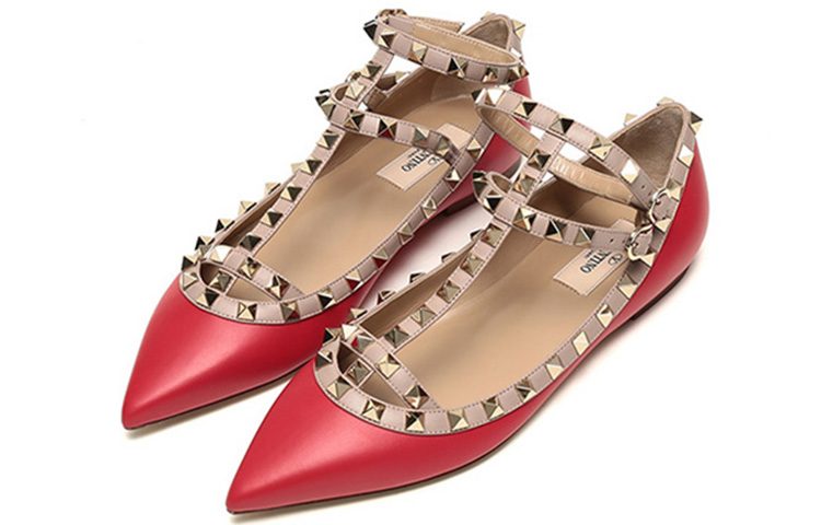 (W) Valentino Rockstud Flats 'Red' 圖 3