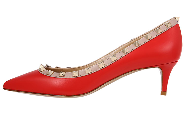 (W) Valentino Rockstud High Heel 'Red'