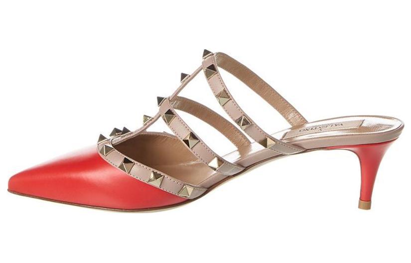 (W) Valentino Rockstud High Heel Sandal 'Red'