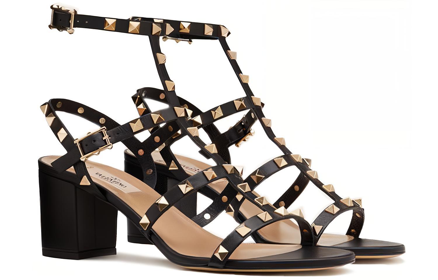 (W) Valentino Rockstud High Heel Sandals 'Black' 圖 2