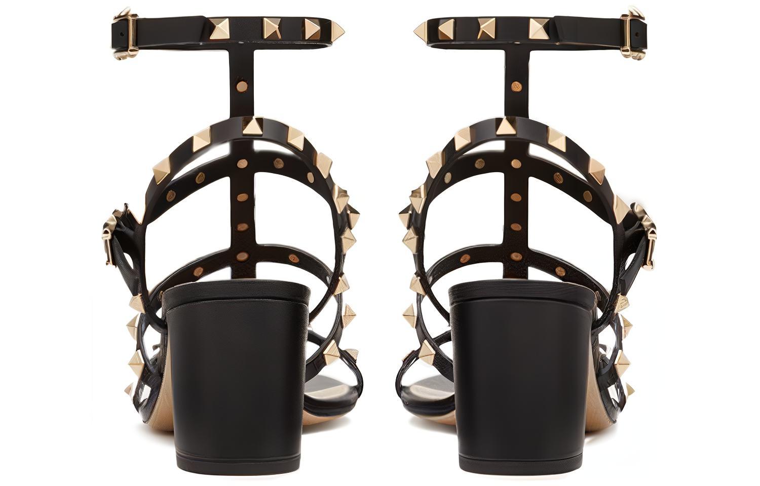 (W) Valentino Rockstud High Heel Sandals 'Black' 圖 4