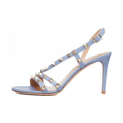 (W) Valentino Rockstud High Heel Sandals 'Blue'