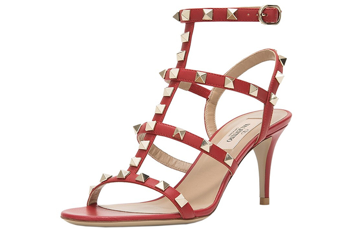 (W) Valentino Rockstud High Heel Sandals 'Red' 圖 3
