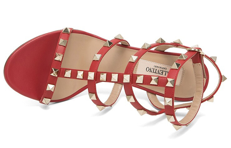 (W) Valentino Rockstud High Heel Sandals 'Red' 圖 4