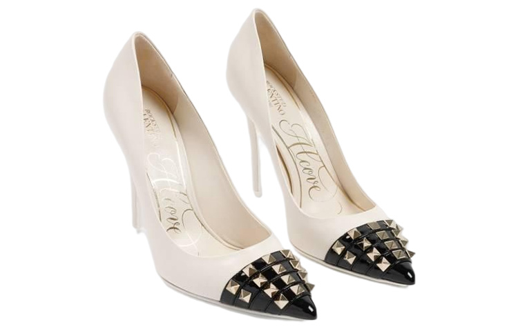 (W) Valentino Rockstud High Heels 'White' 圖 3